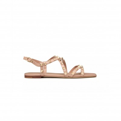 VALENTINO CALFSKIN ROCKSTUD SANDAL WITH STRAPS 5W2S0HR8VOD_GF9